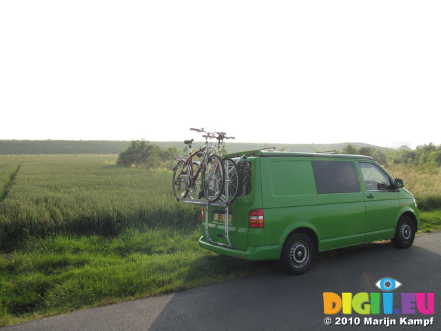 SX14869 Campervan parked for breakfast near Gravelines, France